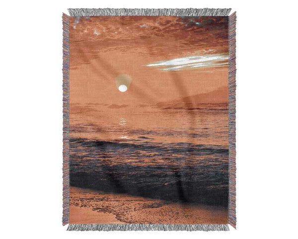 Orange Cloud Sunset Woven Blanket