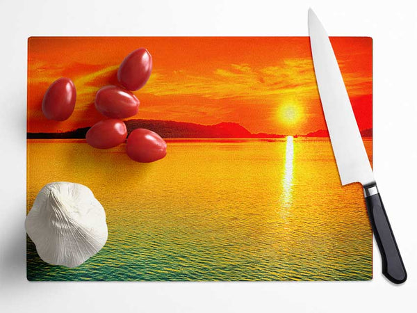 Sun Beam Ocean Glass Chopping Board