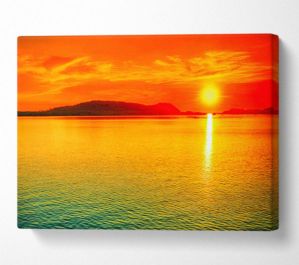 Picture of Sun Beam Ocean Canvas Print Wall Art