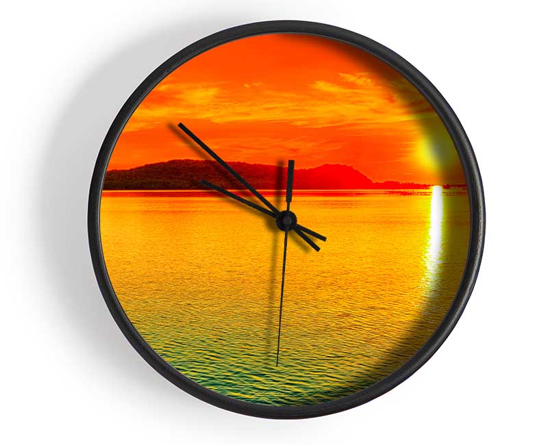 Sun Beam Ocean Clock - Wallart-Direct UK