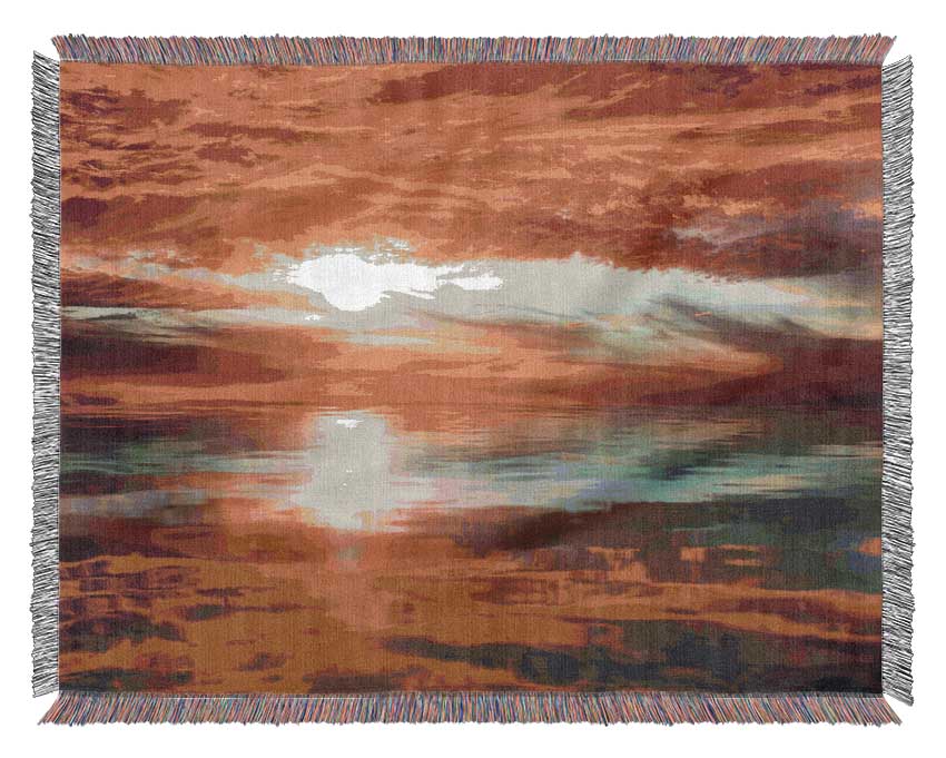 Reflections Of A Sunset Sky Woven Blanket