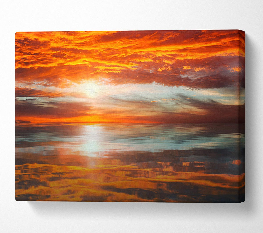 Picture of Reflections Of A Sunset Sky Canvas Print Wall Art