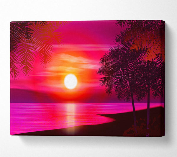 Picture of Pink Ocean Glow Canvas Print Wall Art