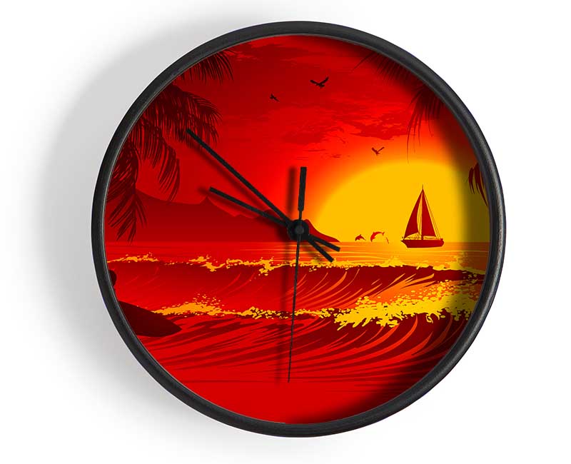 Surfers Dream Clock - Wallart-Direct UK