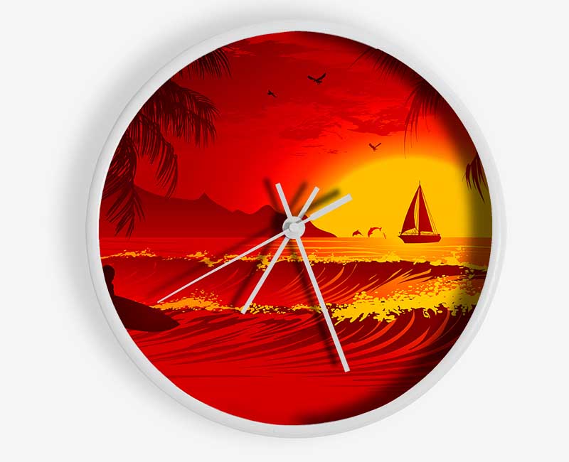 Surfers Dream Clock - Wallart-Direct UK