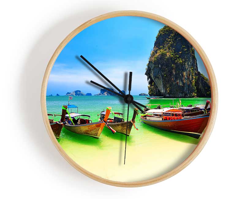 Thailand Boats Clock - Wallart-Direct UK