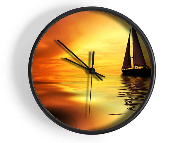 Sailboat Sunset 1 Clock - Wallart-Direct UK