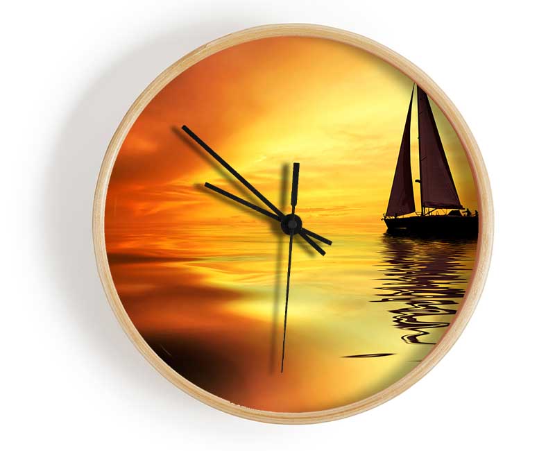 Sailboat Sunset 1 Clock - Wallart-Direct UK