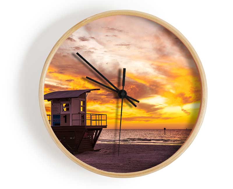 Watchers Tower Sunset Clock - Wallart-Direct UK