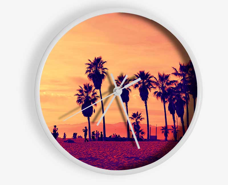 Santa Monica Sunset Clock - Wallart-Direct UK