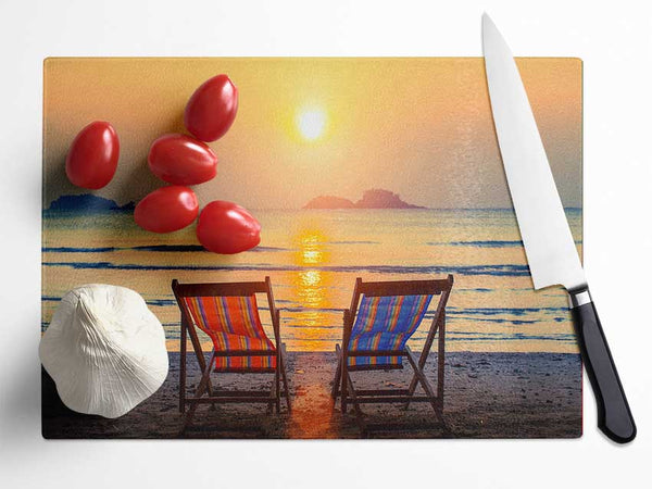 Lovers Paradise Glass Chopping Board