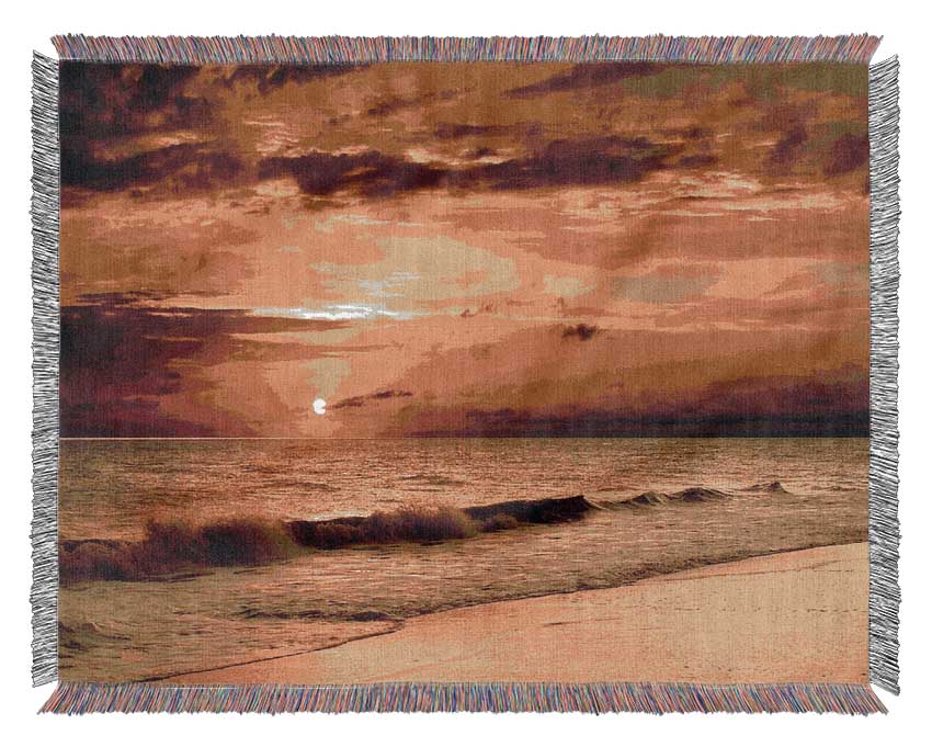 Sunset Waves 1 Woven Blanket