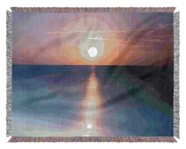 Tranquil Ocean Sun Woven Blanket