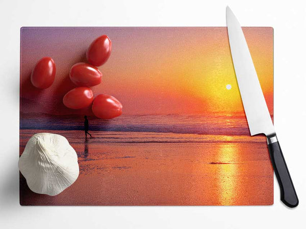 Strolling In Paradise Glass Chopping Board