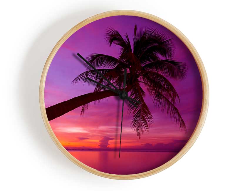 Palm Tree Skies Clock - Wallart-Direct UK