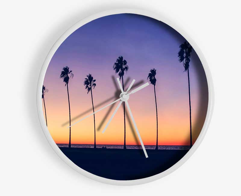 Palm Tree LineUp Clock - Wallart-Direct UK