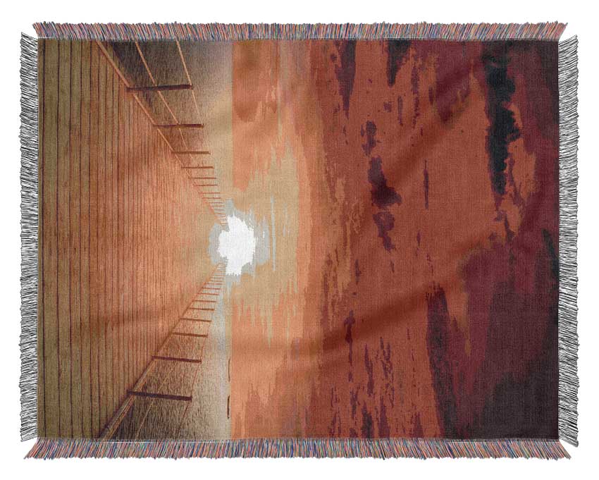 Amazing Sunset Boardwalk Woven Blanket