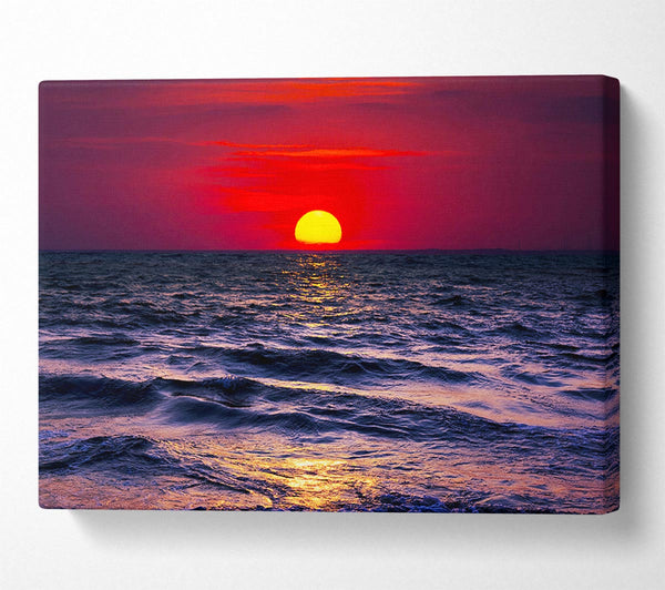 Picture of Golden Sunset Ocean Canvas Print Wall Art