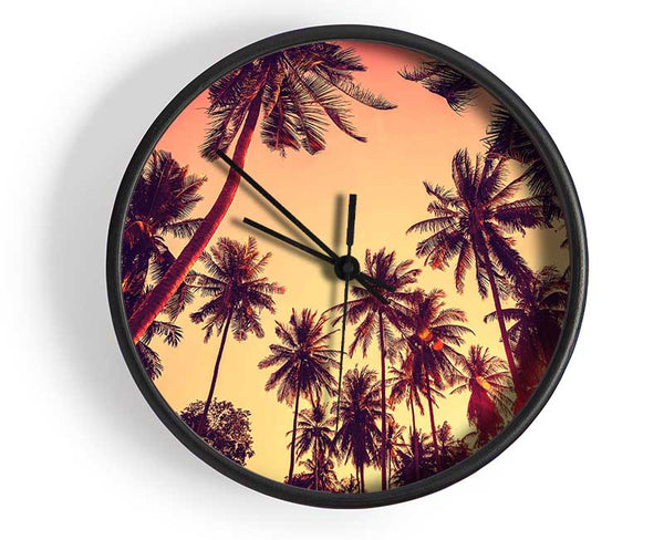 Just Palm Trees Clock - Wallart-Direct UK