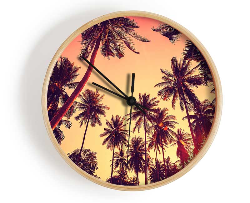 Just Palm Trees Clock - Wallart-Direct UK