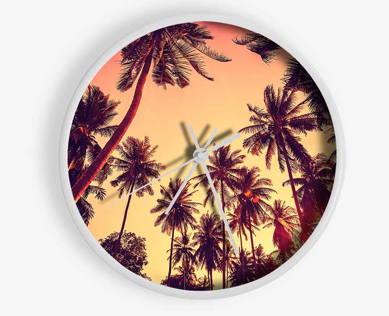 Just Palm Trees Clock - Wallart-Direct UK