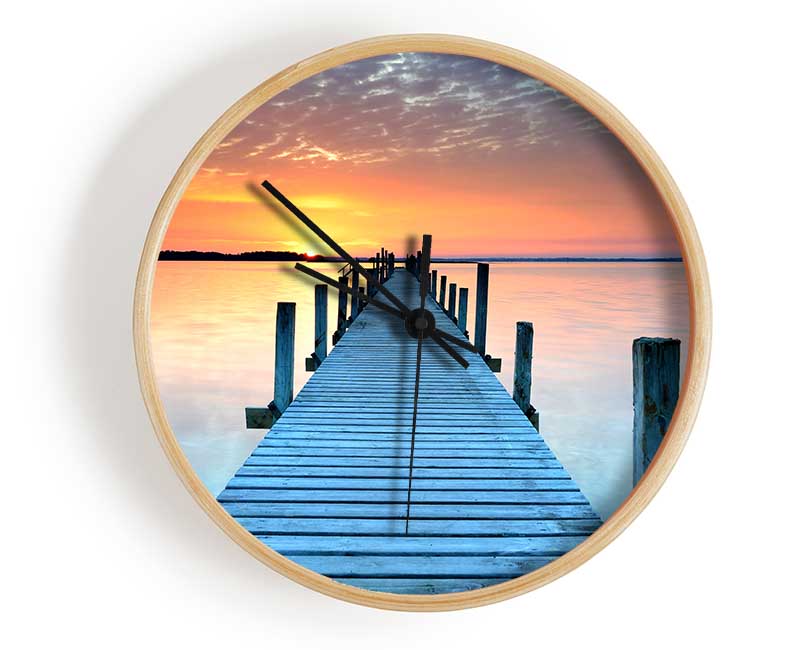 Peaceful Boardwalk Skies Clock - Wallart-Direct UK