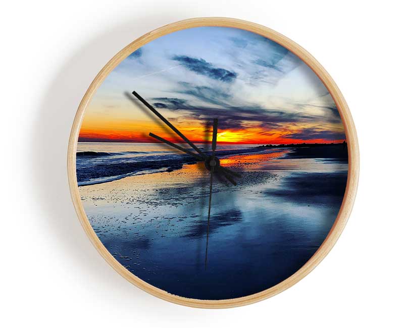 Ocean At Dusk Clock - Wallart-Direct UK