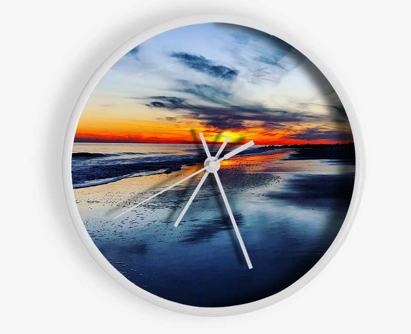 Ocean At Dusk Clock - Wallart-Direct UK