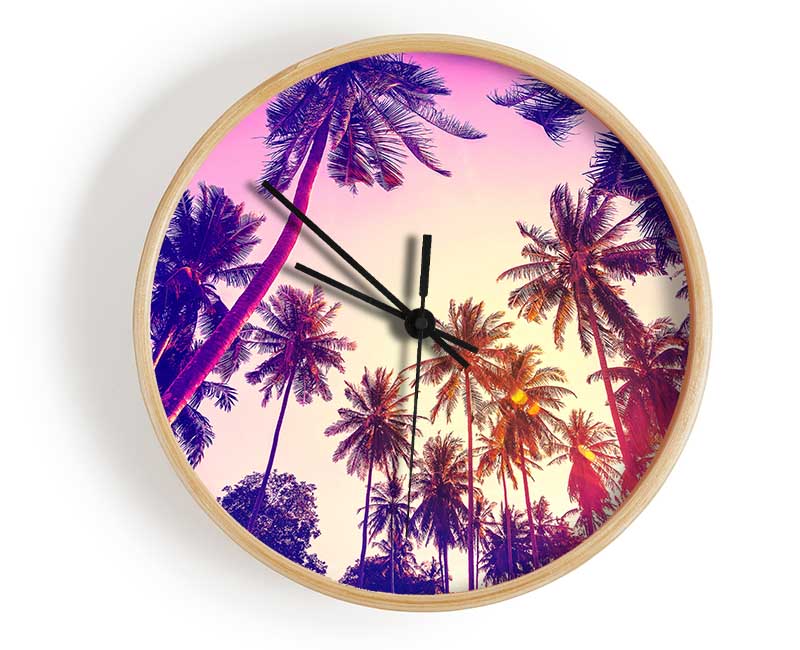 Palm Tree Glow Clock - Wallart-Direct UK