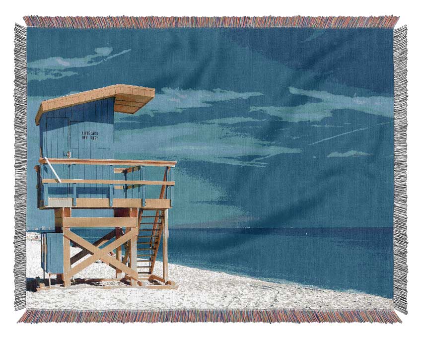 Life Guard Hut Woven Blanket