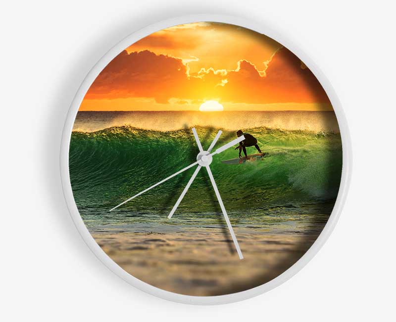 Surfer Sunset Clock - Wallart-Direct UK