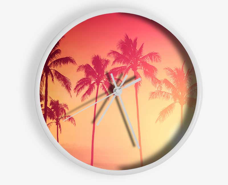 Palm Tree Haze Clock - Wallart-Direct UK