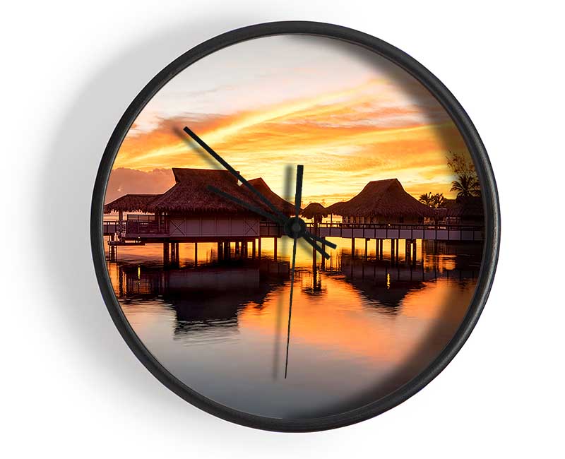 Sunset Reflections Clock - Wallart-Direct UK