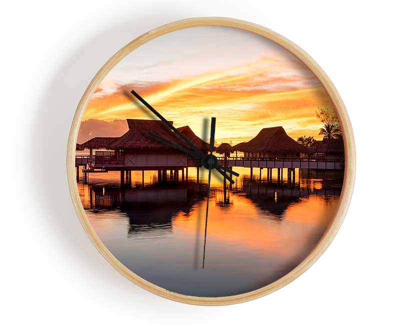 Sunset Reflections Clock - Wallart-Direct UK