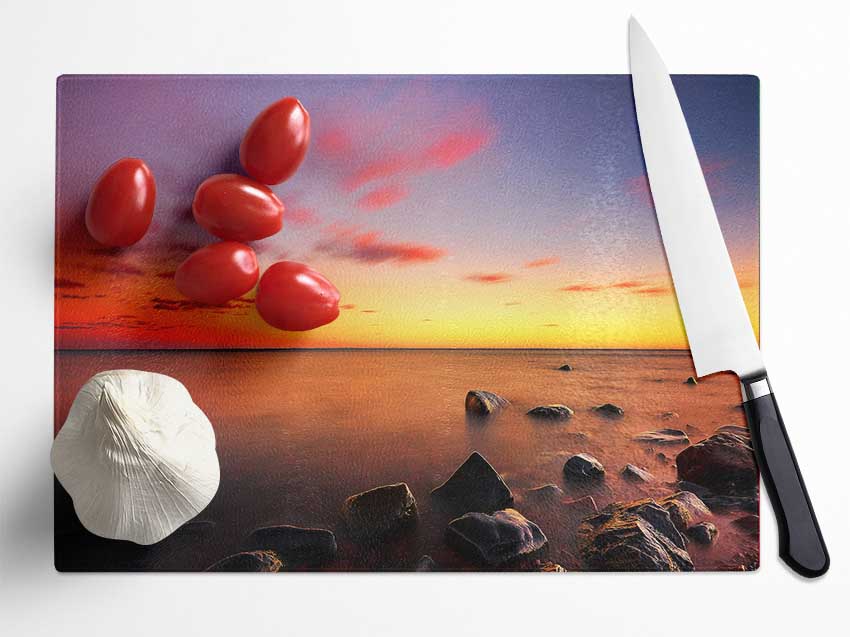 Rocks Of Time Glass Chopping Board