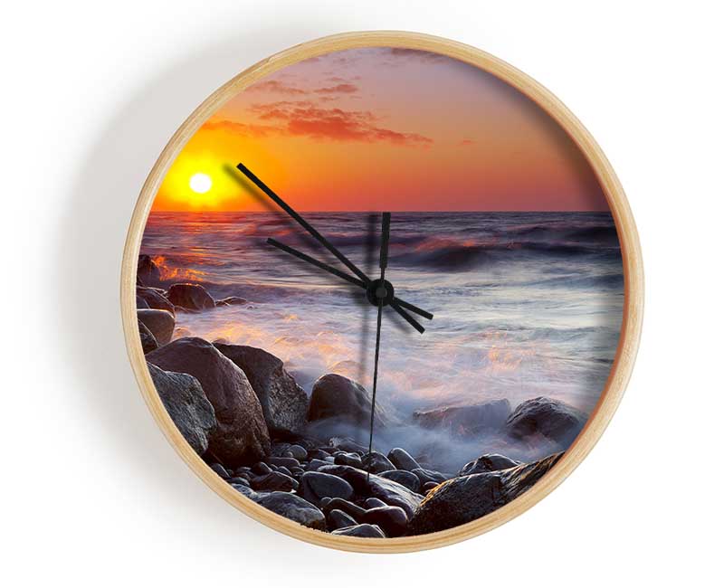 Swell Of The Ocean Rocks Clock - Wallart-Direct UK