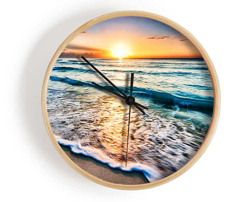 Sunset Ocean Movement Clock - Wallart-Direct UK