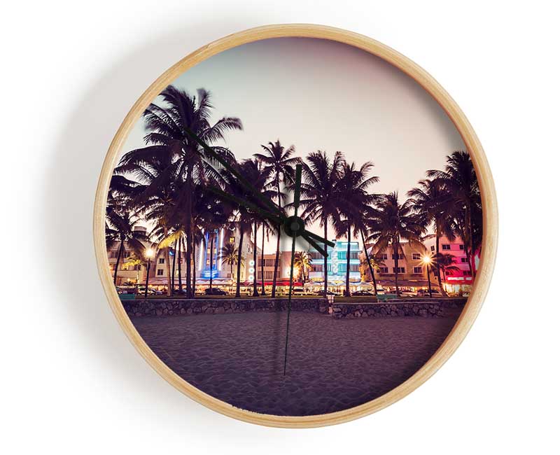 Miami Dusk Clock - Wallart-Direct UK