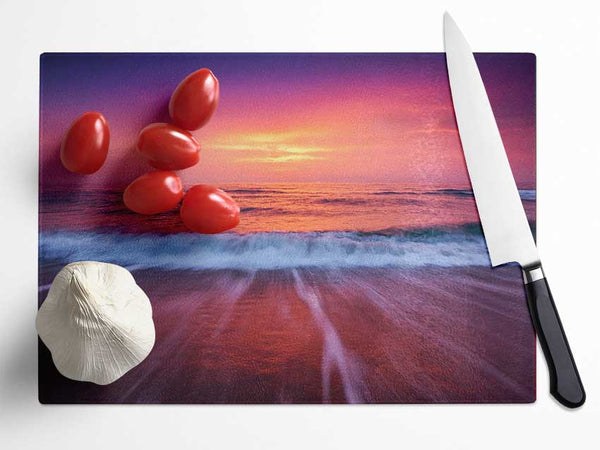 Stunning Ocean Movement Glass Chopping Board