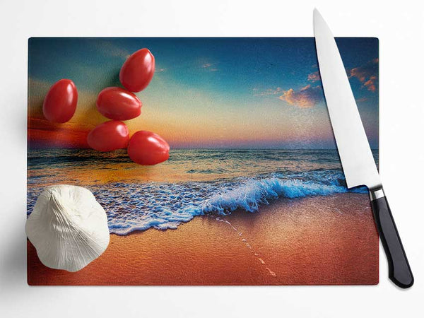 Ocean Movement Glass Chopping Board