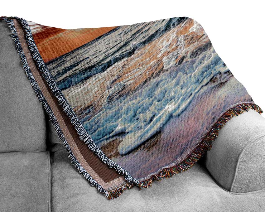 Ocean Sunset Swell Woven Blanket