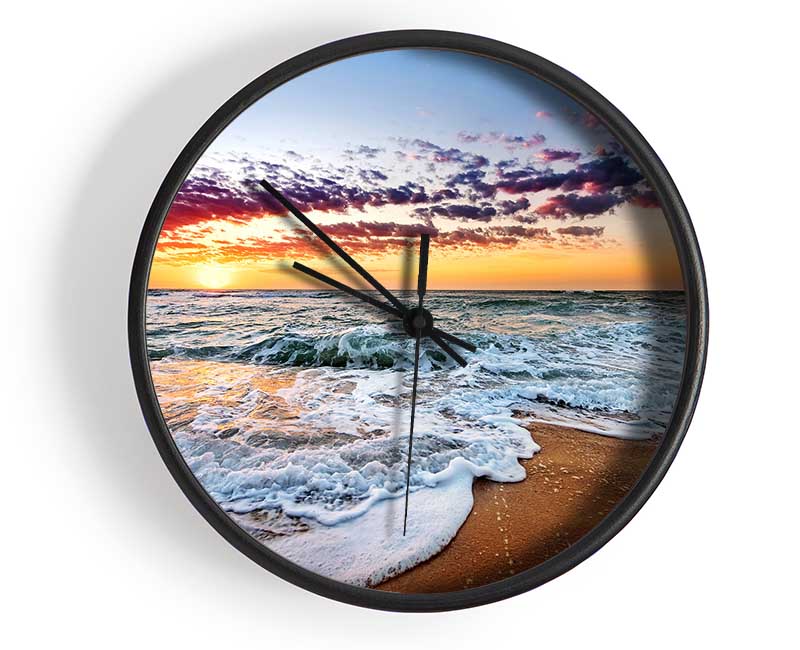 Ocean Sunset Swell Clock - Wallart-Direct UK