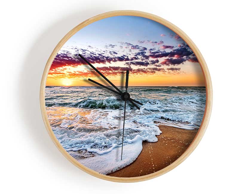 Ocean Sunset Swell Clock - Wallart-Direct UK