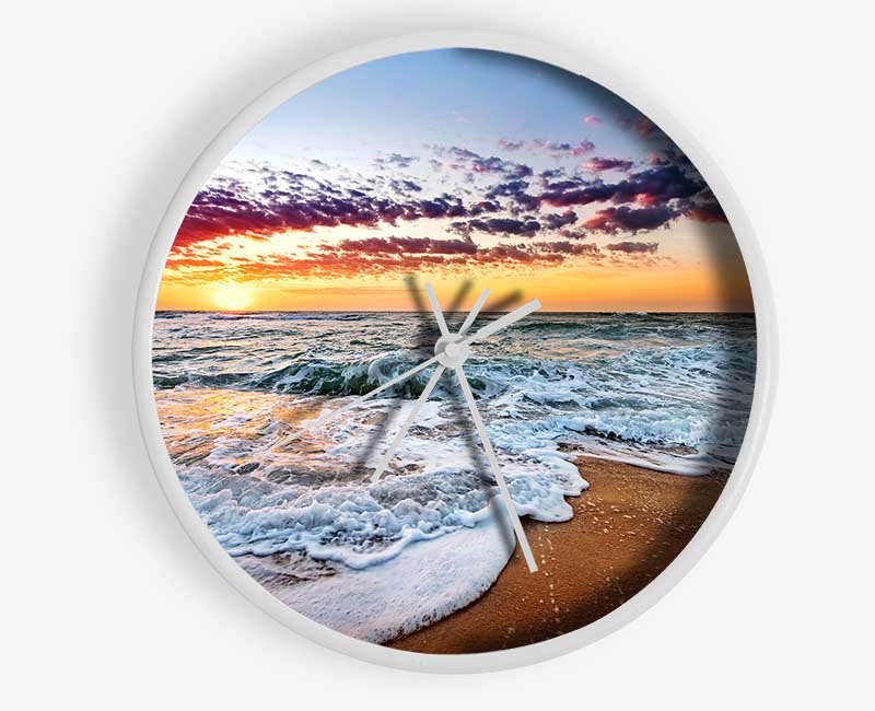 Ocean Sunset Swell Clock - Wallart-Direct UK