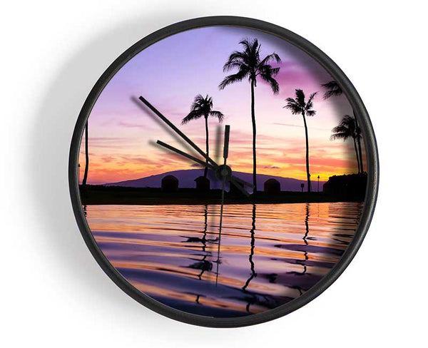 Ripples At Sunset Clock - Wallart-Direct UK