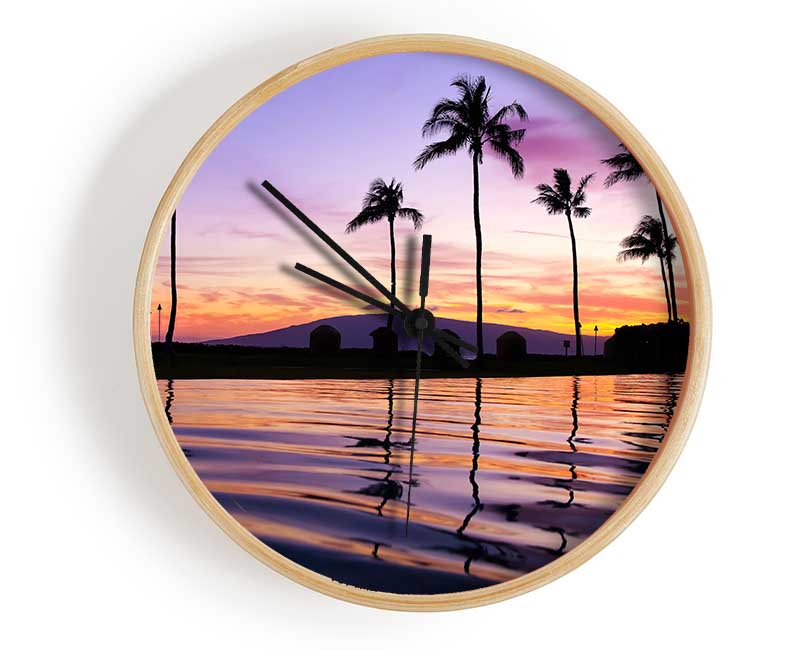 Ripples At Sunset Clock - Wallart-Direct UK