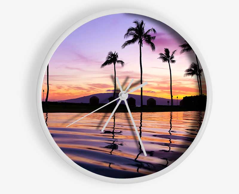 Ripples At Sunset Clock - Wallart-Direct UK