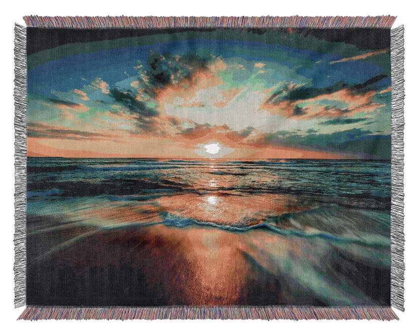 Fire Sunset Glow Woven Blanket