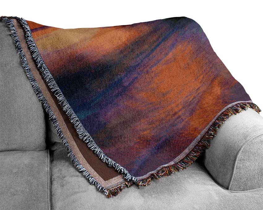 Movement Of The Sunset Ocean Woven Blanket