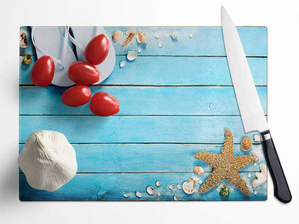 Bringing The Beach Home Glass Chopping Board